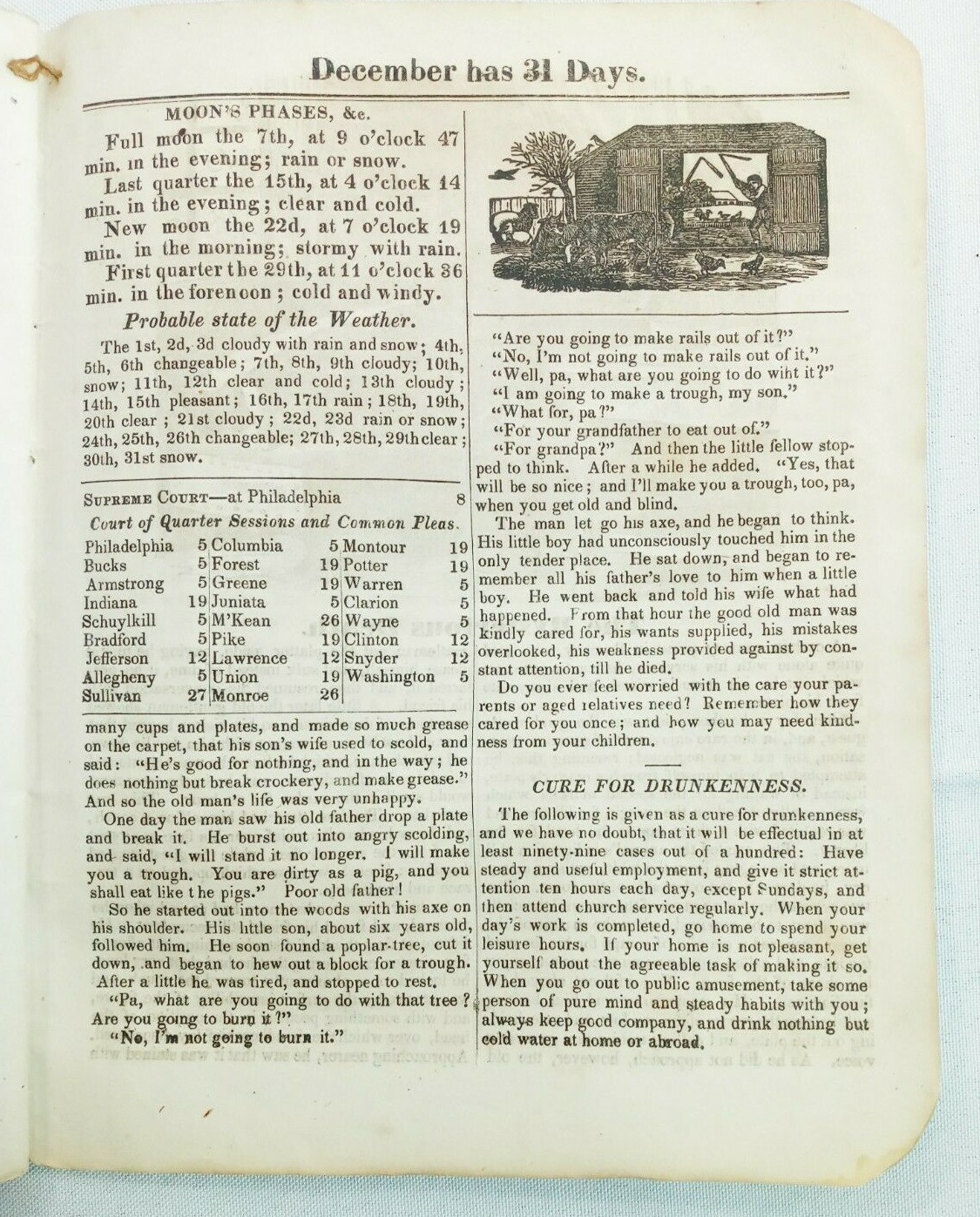 Vintage 1870 John Bear Baer’s Agricultural Almanac Lancaster PA Antique Farmers