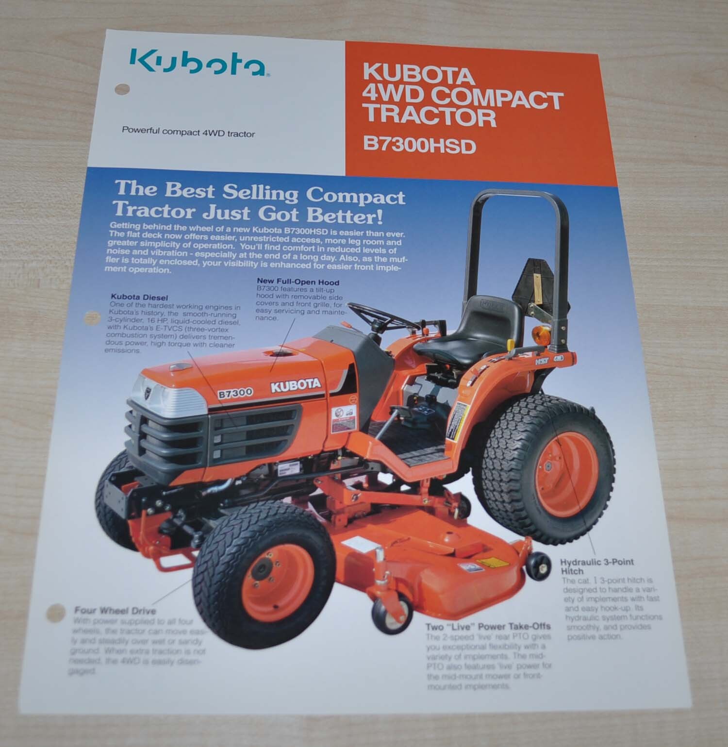 Kubota B7300HSD 4WD Compact Diesel Tractor Japanese Brochure