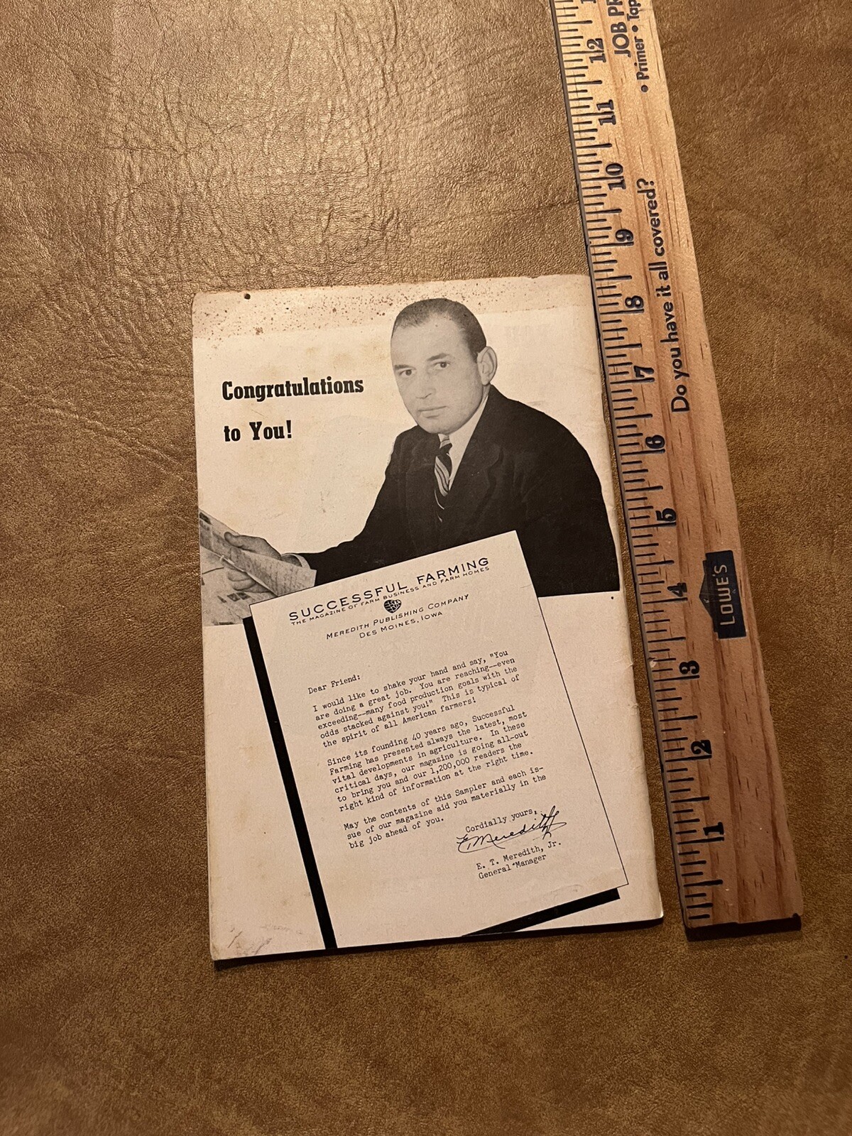1943 SUCCESSFUL FARMING MAGAZINE “Sampler” SALESMAN SAMPLE