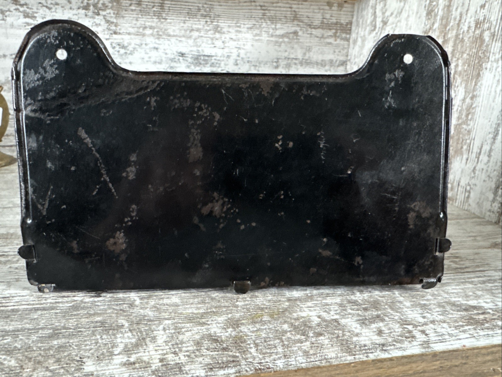 Tin Match Holder? Comb Holder? Spencer & Riley Farm Implements Menominee Mich