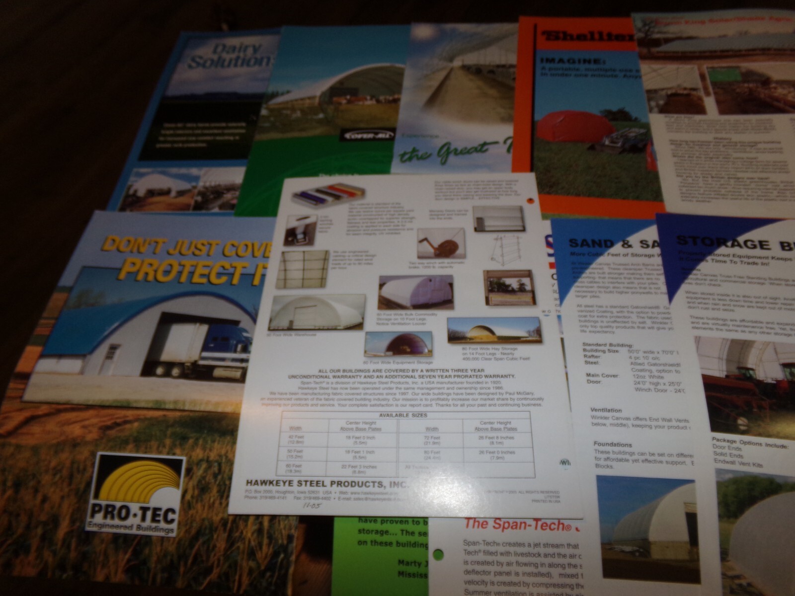 11-lot 1970’s-2000’s assorted fabric livestock + machinery buildings used