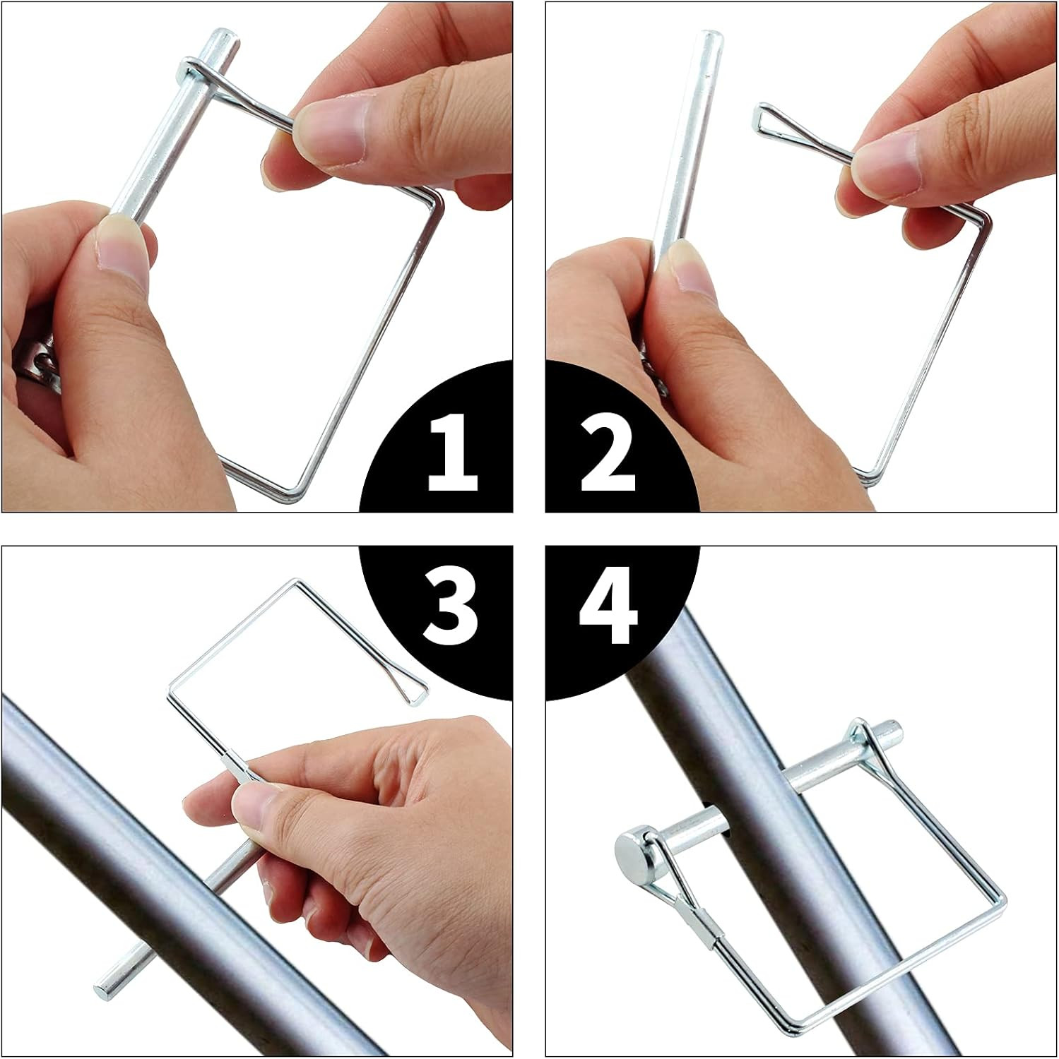 10 Pcs Square Shaft Locking Pin Safety Coupler Pin 1/4 Inch Wire Lock Pin for Tr