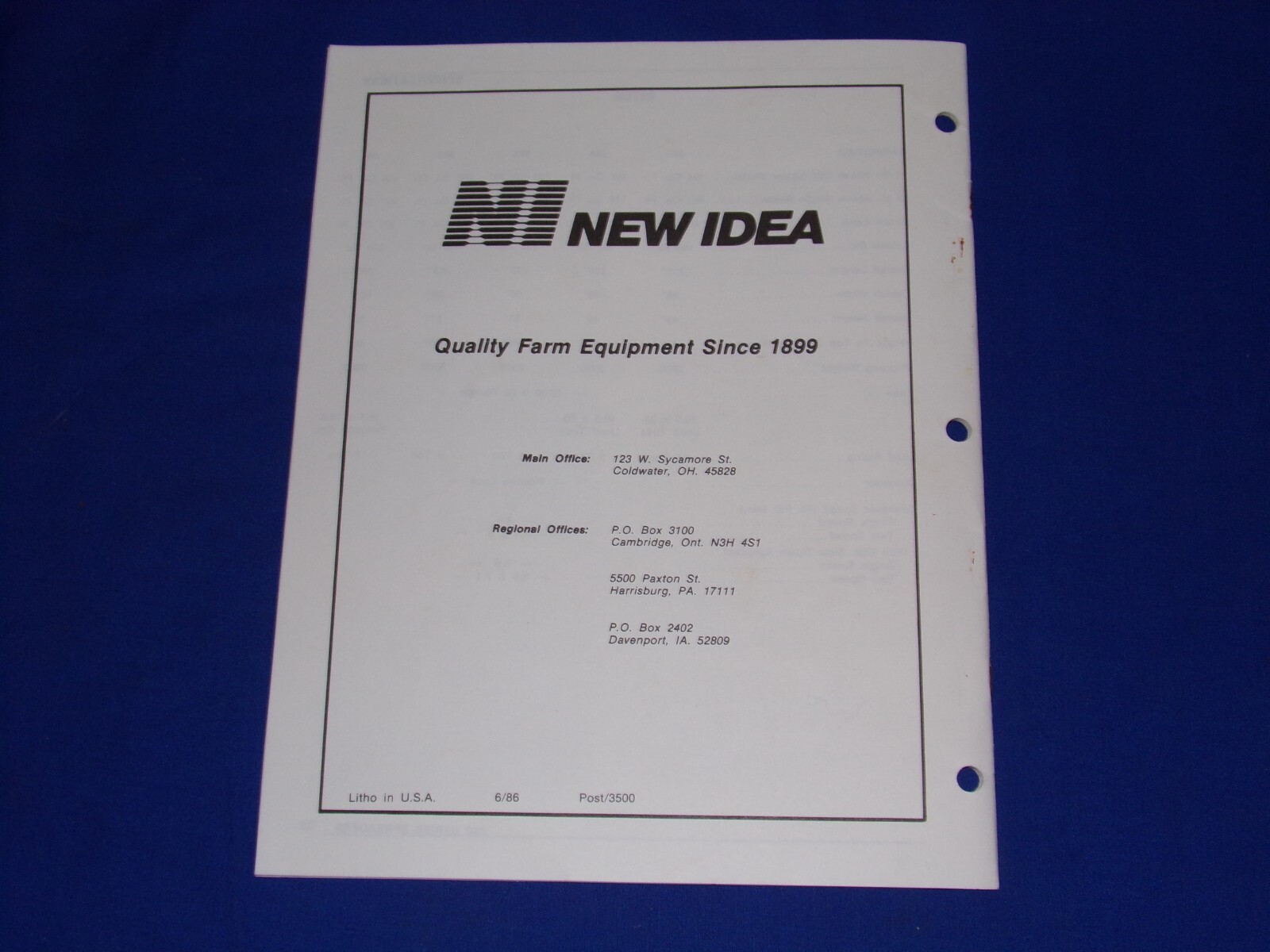 1986 New Idea 360, 361, 362, 363, 364 Manure Spreaders Operator’s Manual S-334