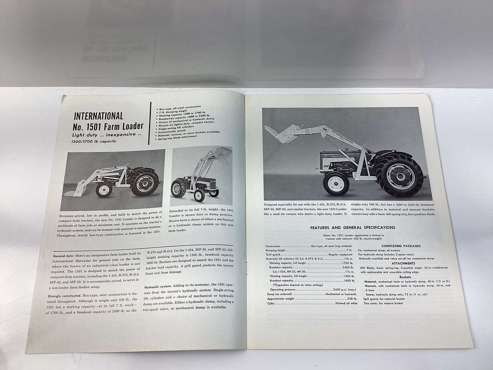 International Harvester Farm Loaders For 1965 Brochure FCCA
