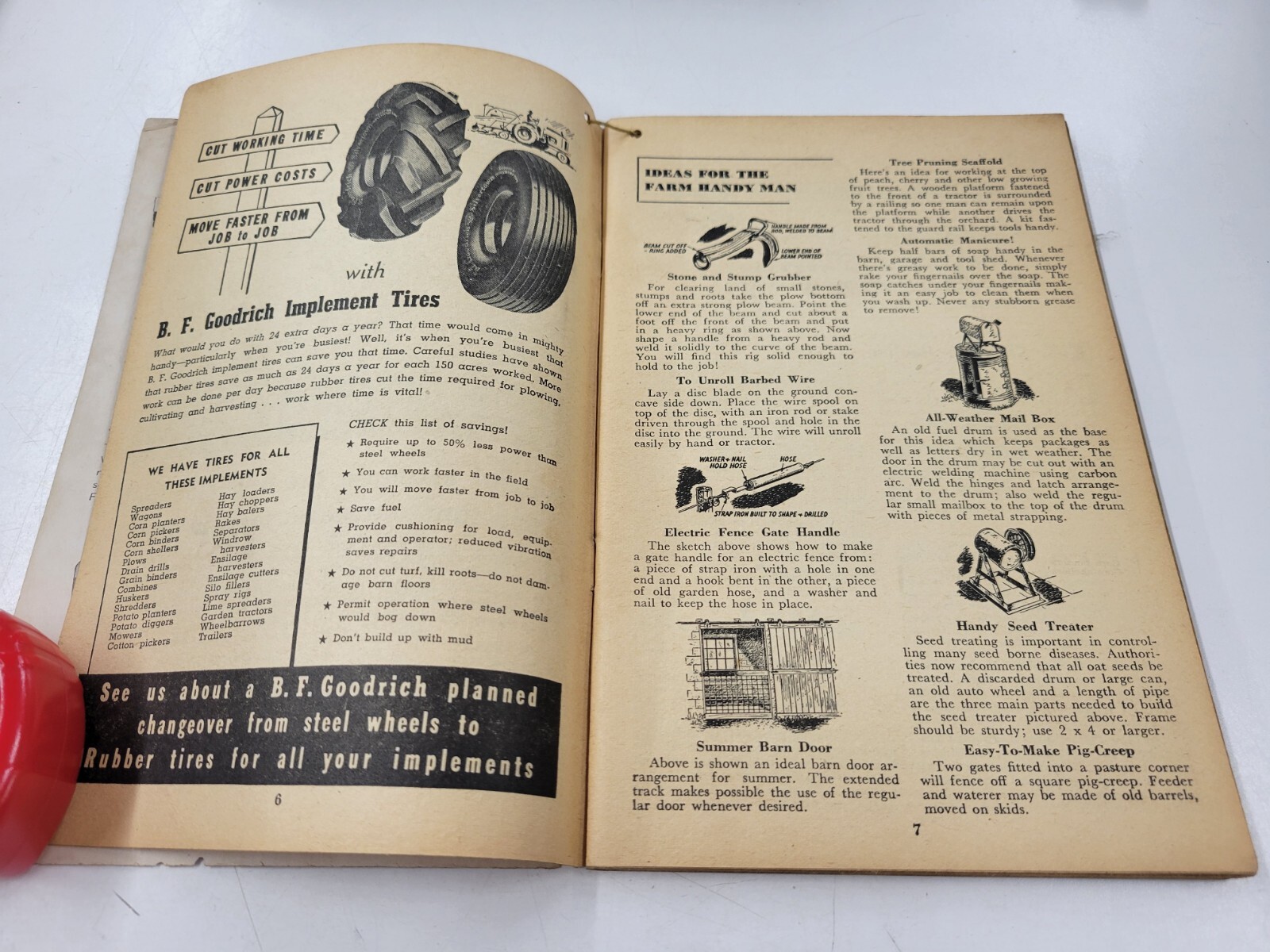 Vintage B. F. Goodrich Farmers Handbook And Almanac 1949 BF Goodrich 