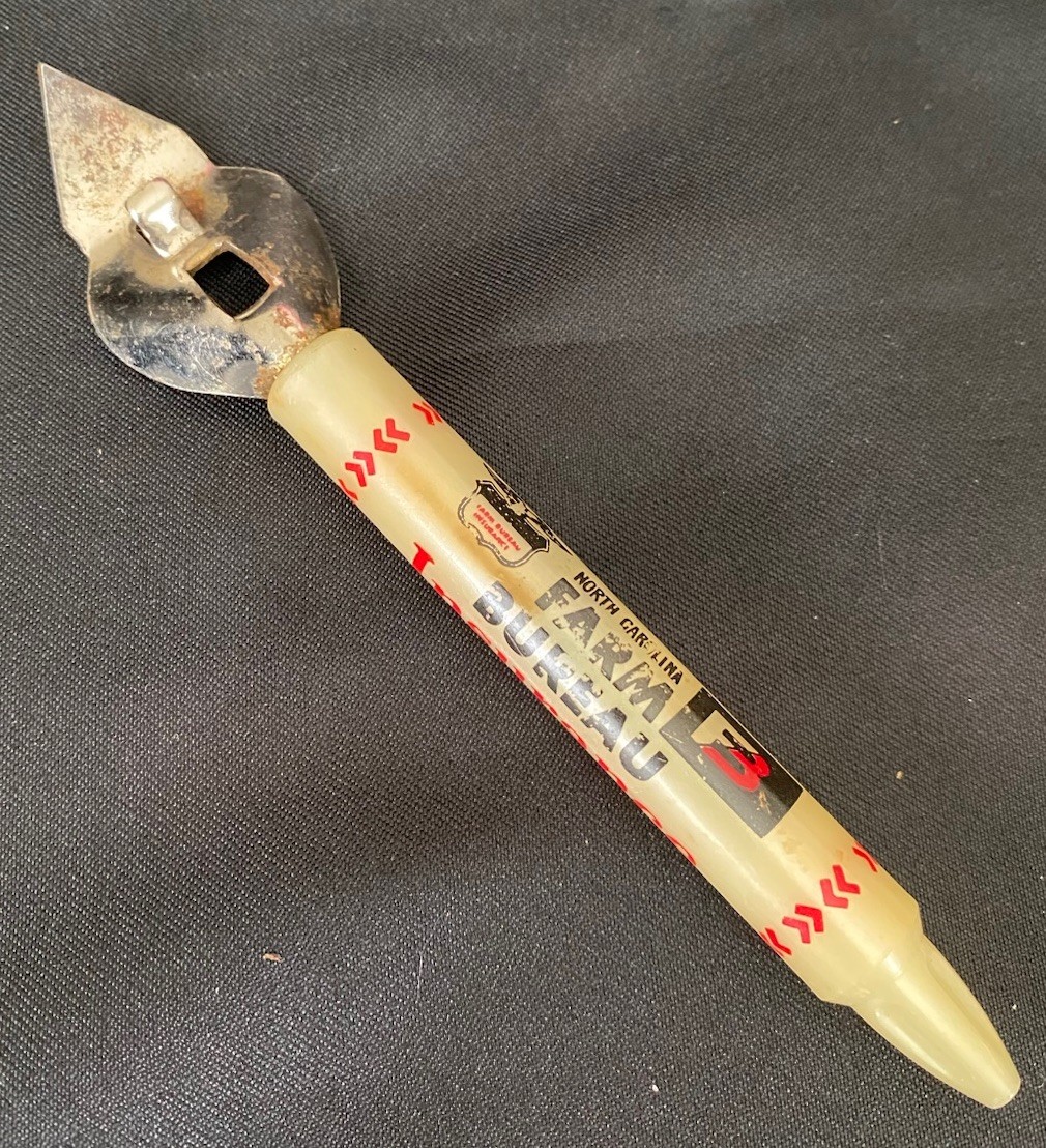 Vintage Farm Bureau 6″ Bottle Can Opener Promo Tool with Rusted Top