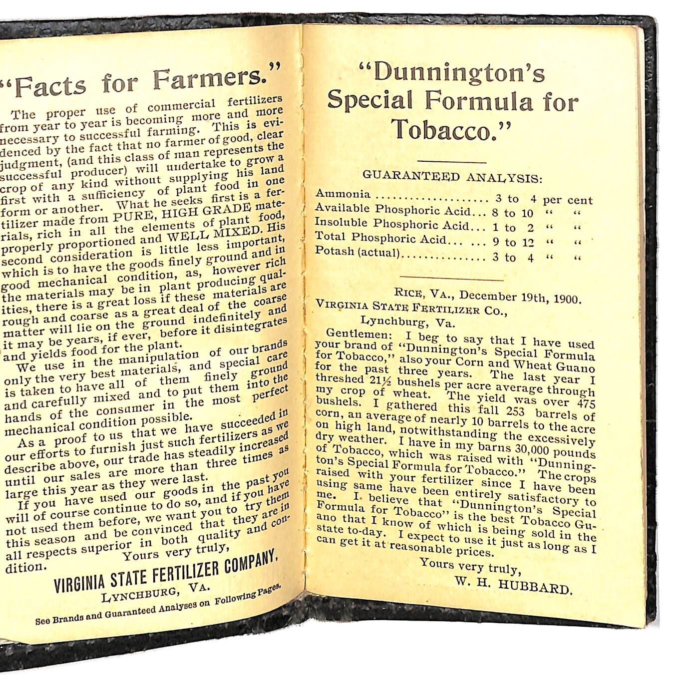 Farmville Lynchburg 1902 Virginia State Fertilizer Co. Wallet / Booklet 40+pp