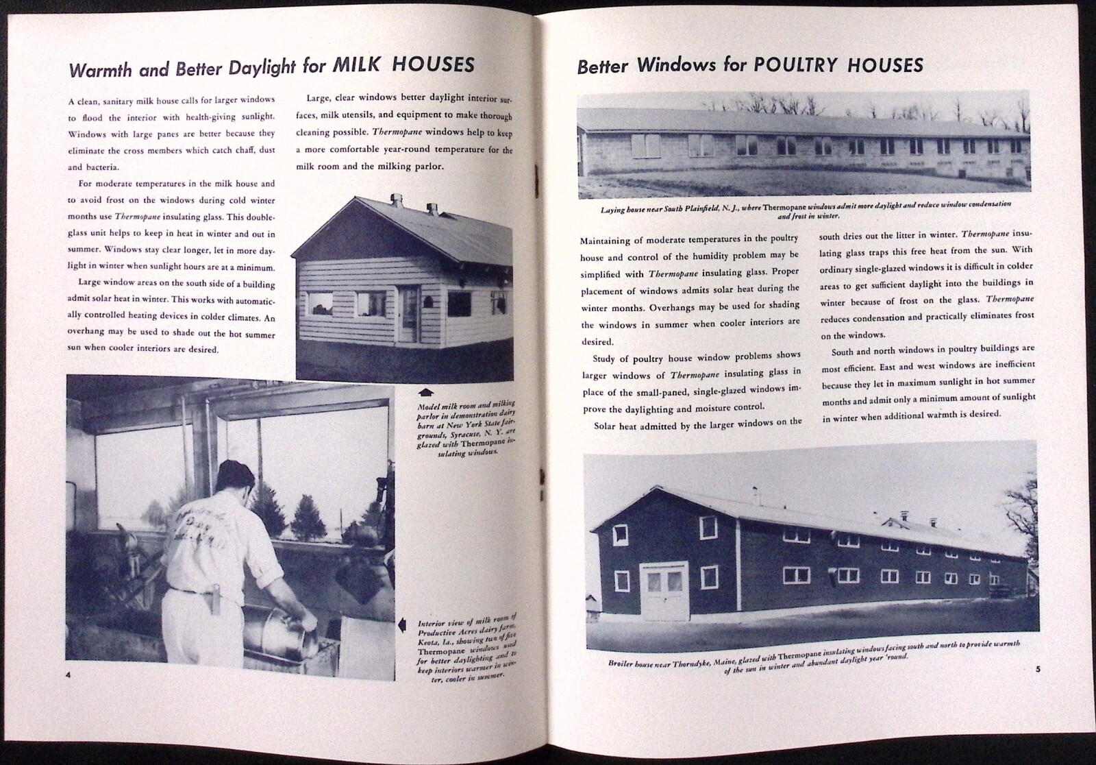 1950 Improved Farm Building Daylighting Brochure Liberty Owens Ford Glass Co