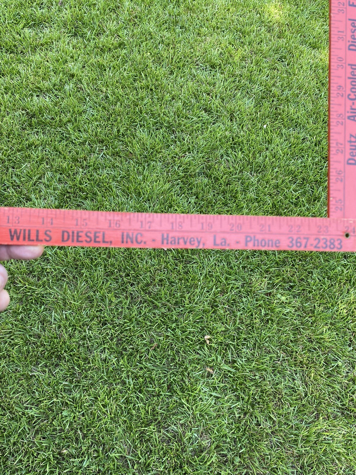 VINTAGE ADVERTISING HINGED YARDSTICK WILLS DIESEL HARVEY LOUISIANA DEUTZ ENGINES