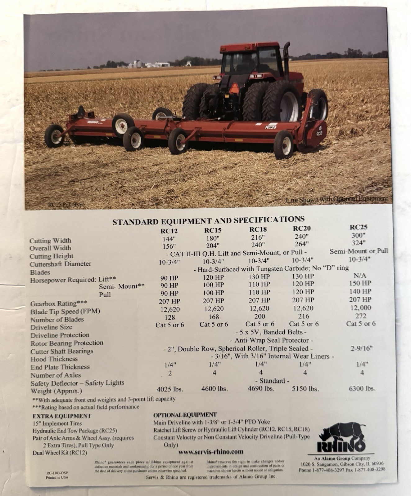 Rhino 2003 Farm Equipment Dealer Sales Brochure Flat Shredders Equipment