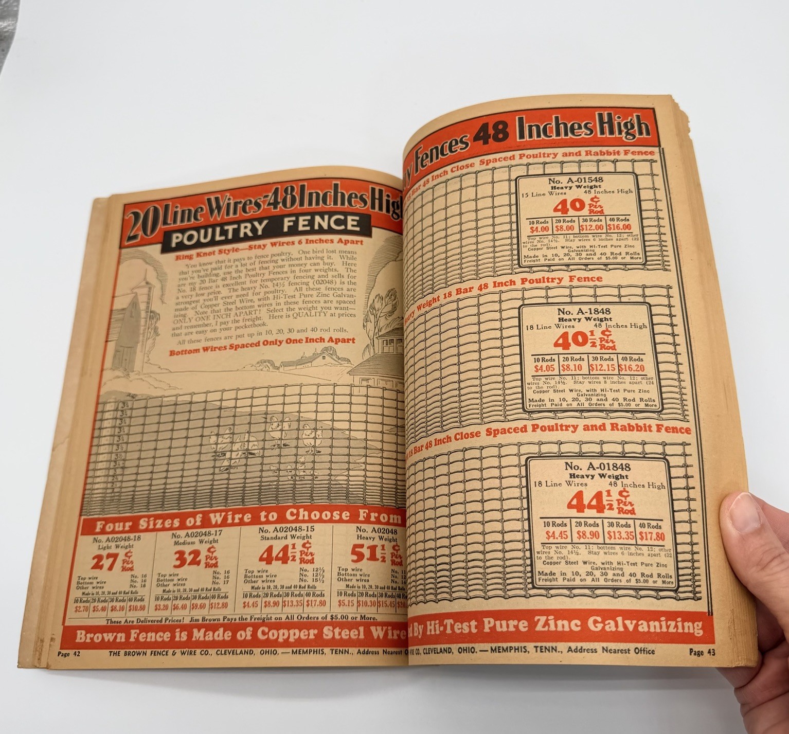 JIM BROWN’S 1935 BARGAIN BOOK – THE BROWN FENCE & WIRE CO.- Catalog