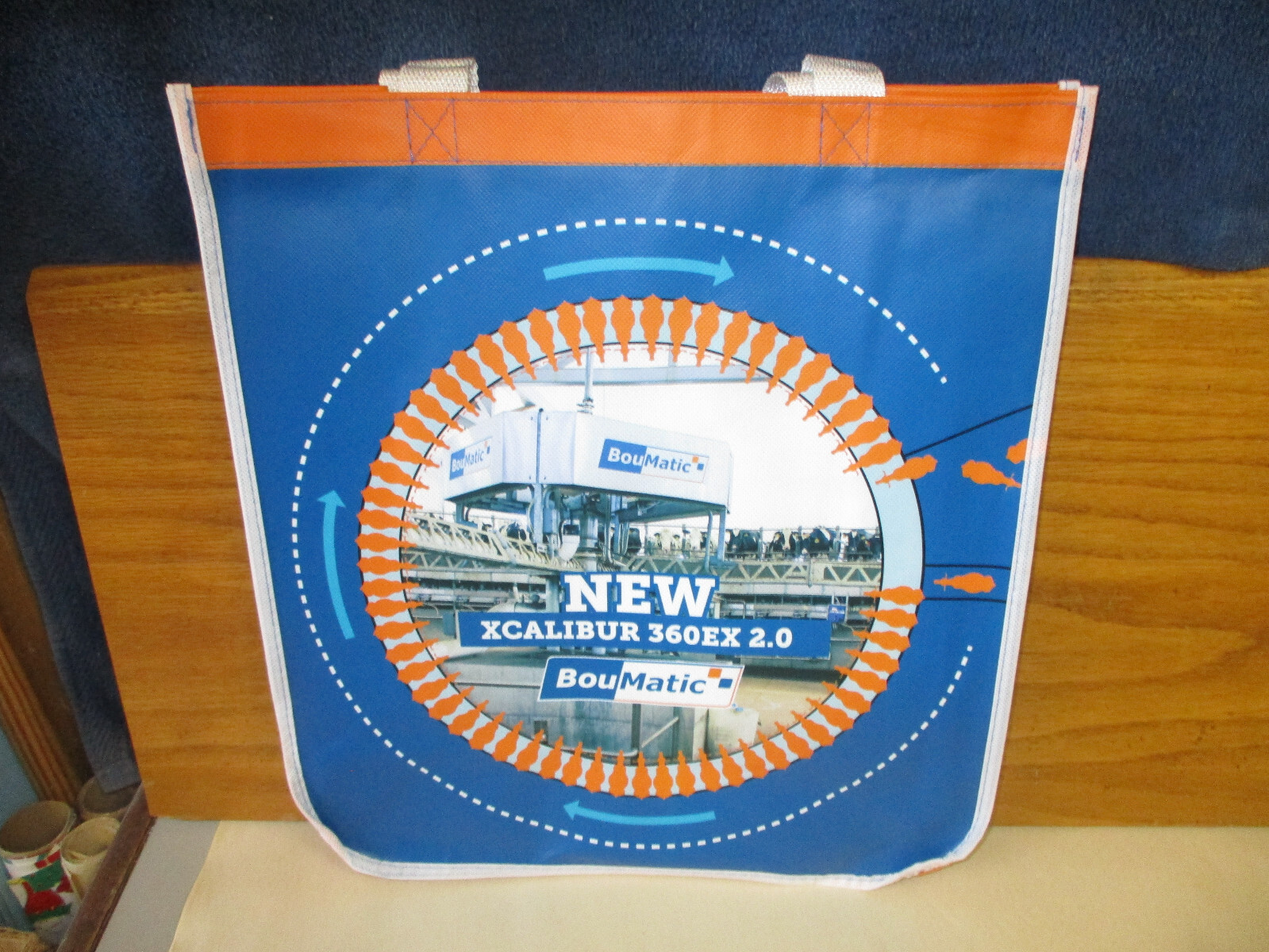 2 BOUMATIC DAIRY Shopping Bag Lot 13.5″x13.75″ (Orange/Blue) XCALIBUR 360EX 2.0