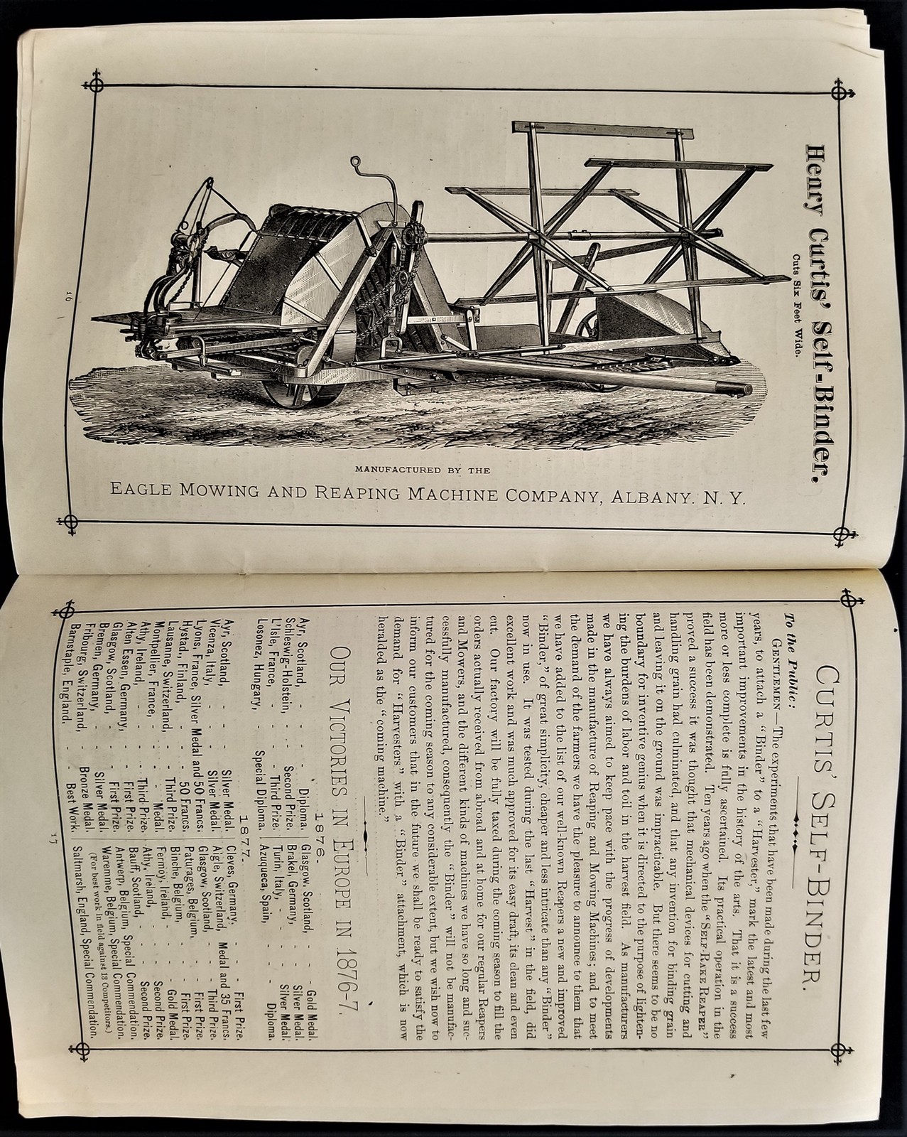 1877 antique EAGLE MOWERS CATALOG agriculture Wm Anson Wood oldtown me BACHELDER