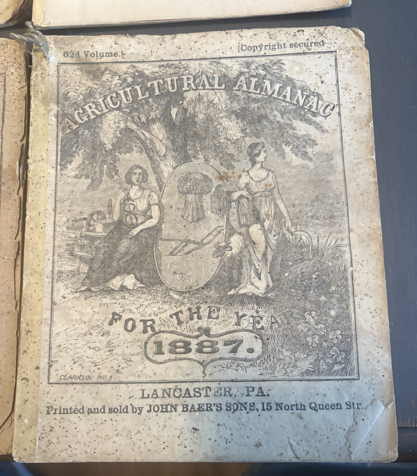 Lot Of 4 John Baer’s Agricultural Almanac Lancaster, PA Antique 1880’s