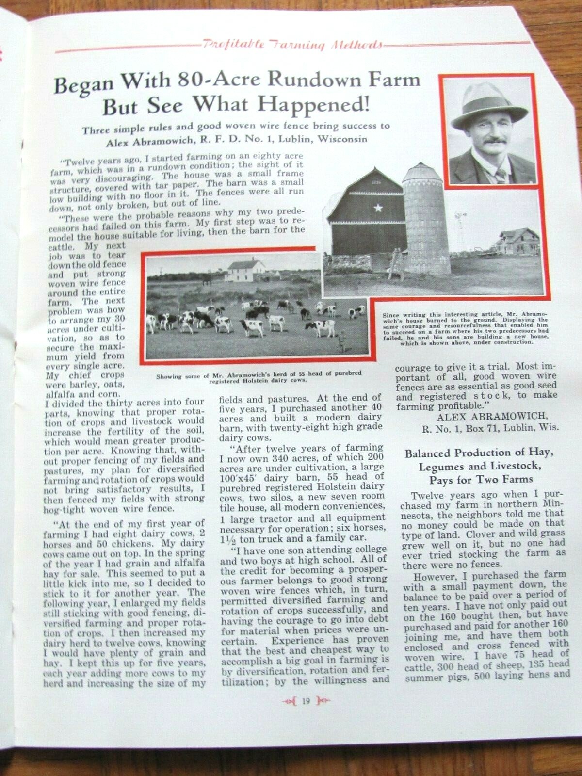 1930’S KEYSTONE STEEL & WIRE PEORIA IL RED BRAND FENCE , FARMER ARTICLE BOOK