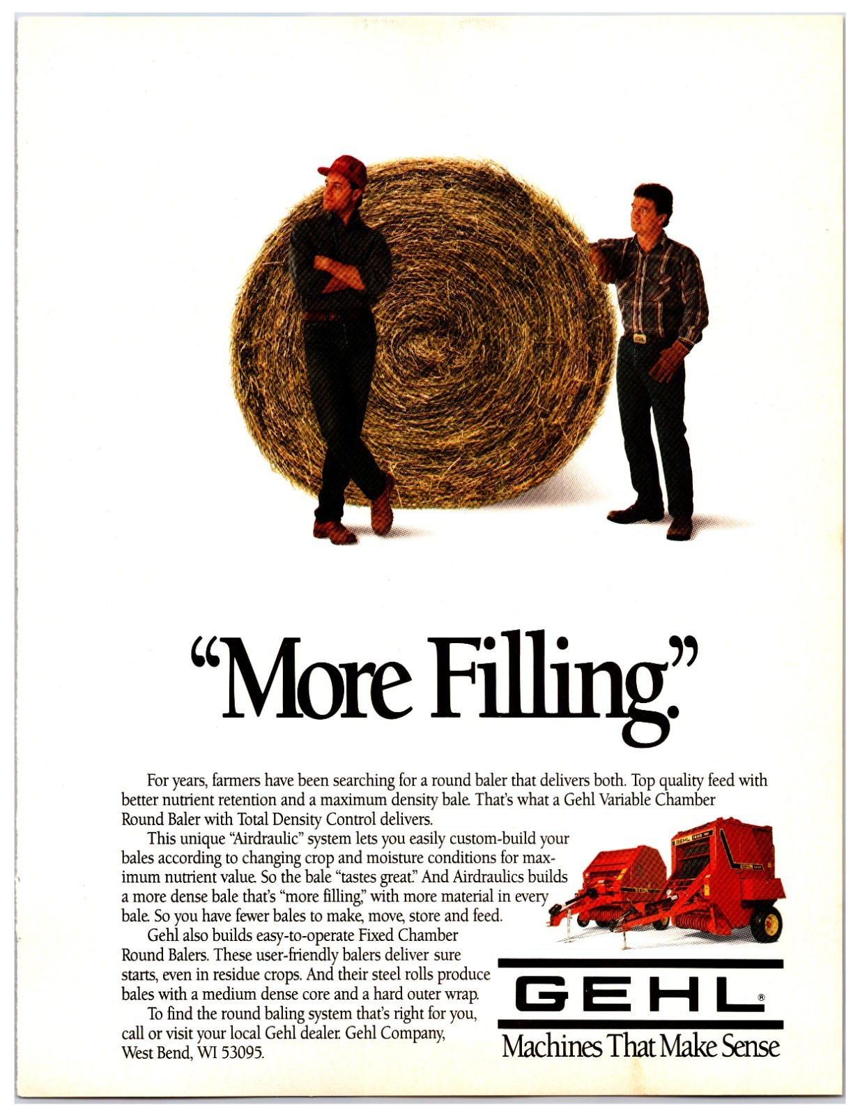 Original 1990 Gehl Round Balers Ad – Print Advertisement (8in x 11in)