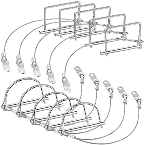 Umigy 10 Pcs Trailer Coupler Pin with Steel Quick Release Ring, 2-3/4″ x 1/4″…