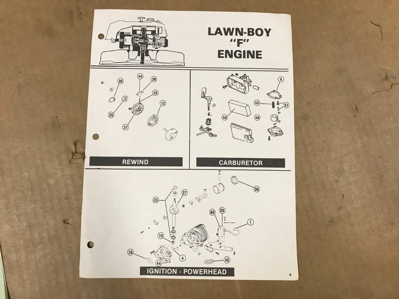 Vintage 1985-1986 Lawn-Boy – “Top 60” – Winter Parts Program