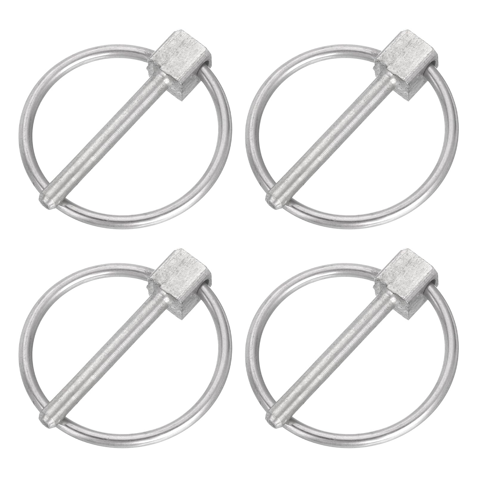 uxcell 4Pcs 1/8″ x 1″ Linch Pin with Ring, Stainless Steel Round 1/8 x 1