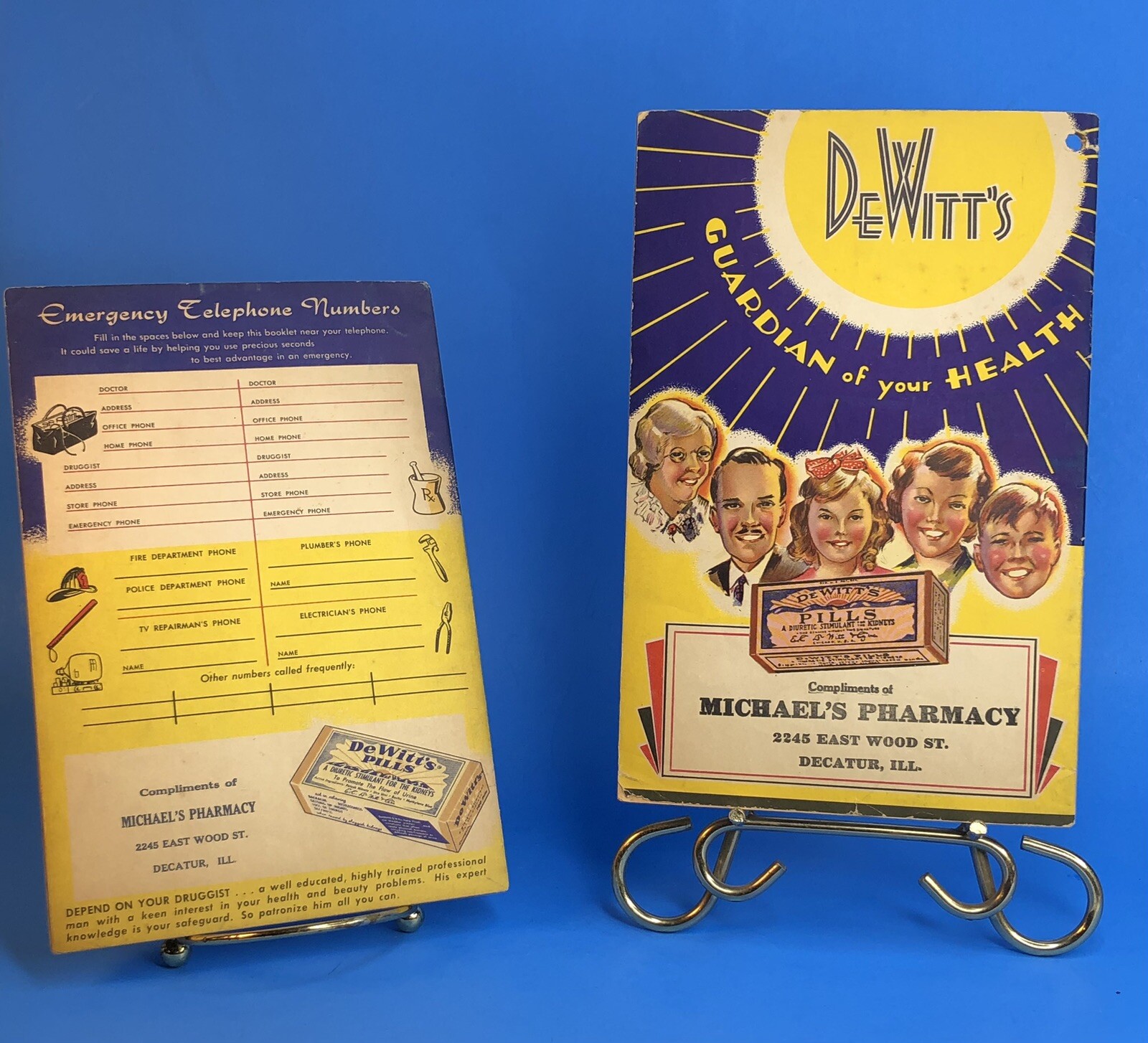Set of 2 Vintage 1946 DeWitt’s 200 Year Calendar Horoscope Book 40s Astrology
