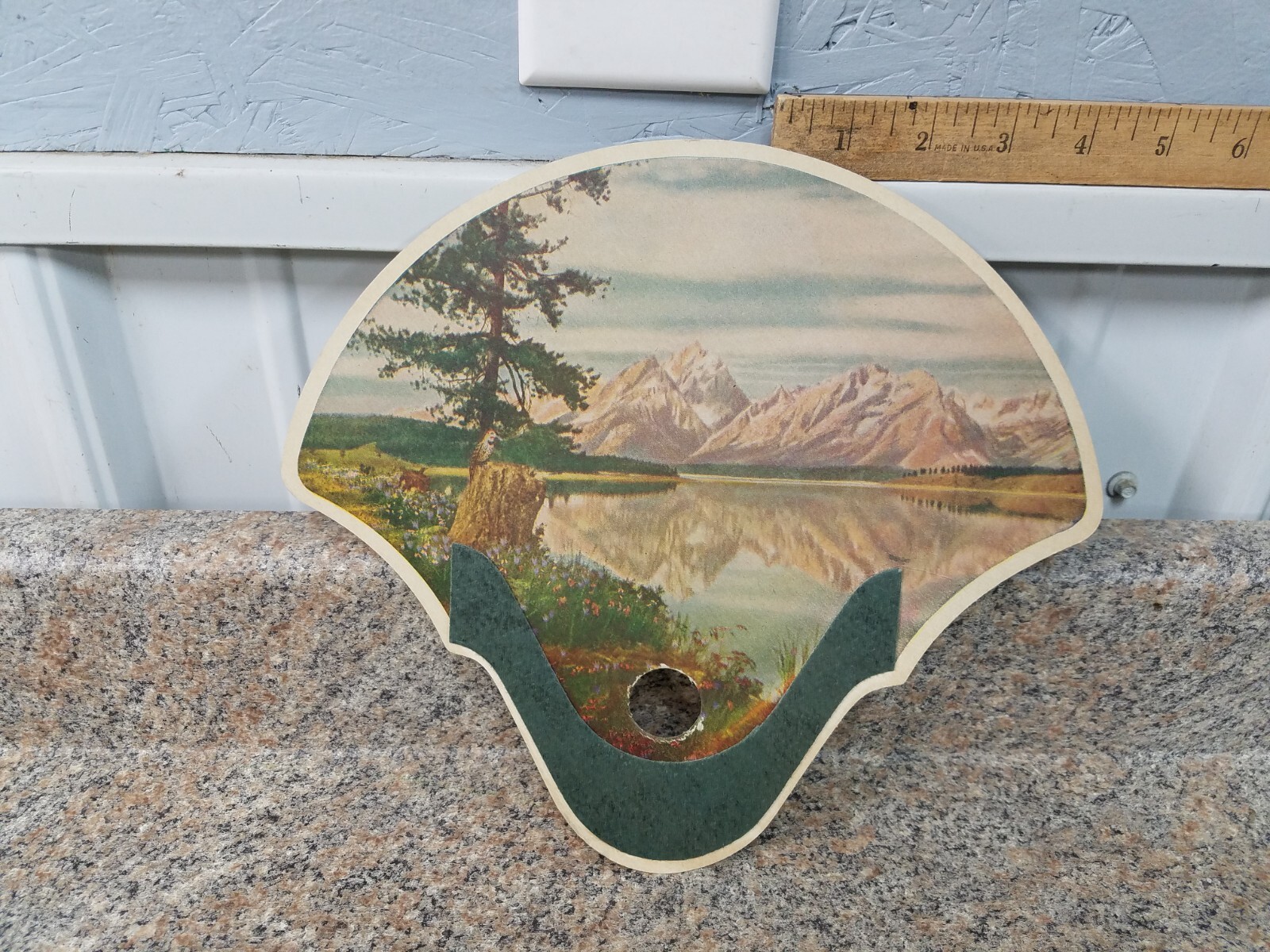 VINTAGE WALLACES’ FARMER 100TH ANNIVERSARY HAND HELD FAN, DES MOINES, IOWA, 1955