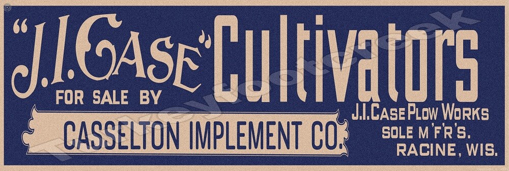 J.I. Case Cultivators 6″ x 18″ Metal Sign