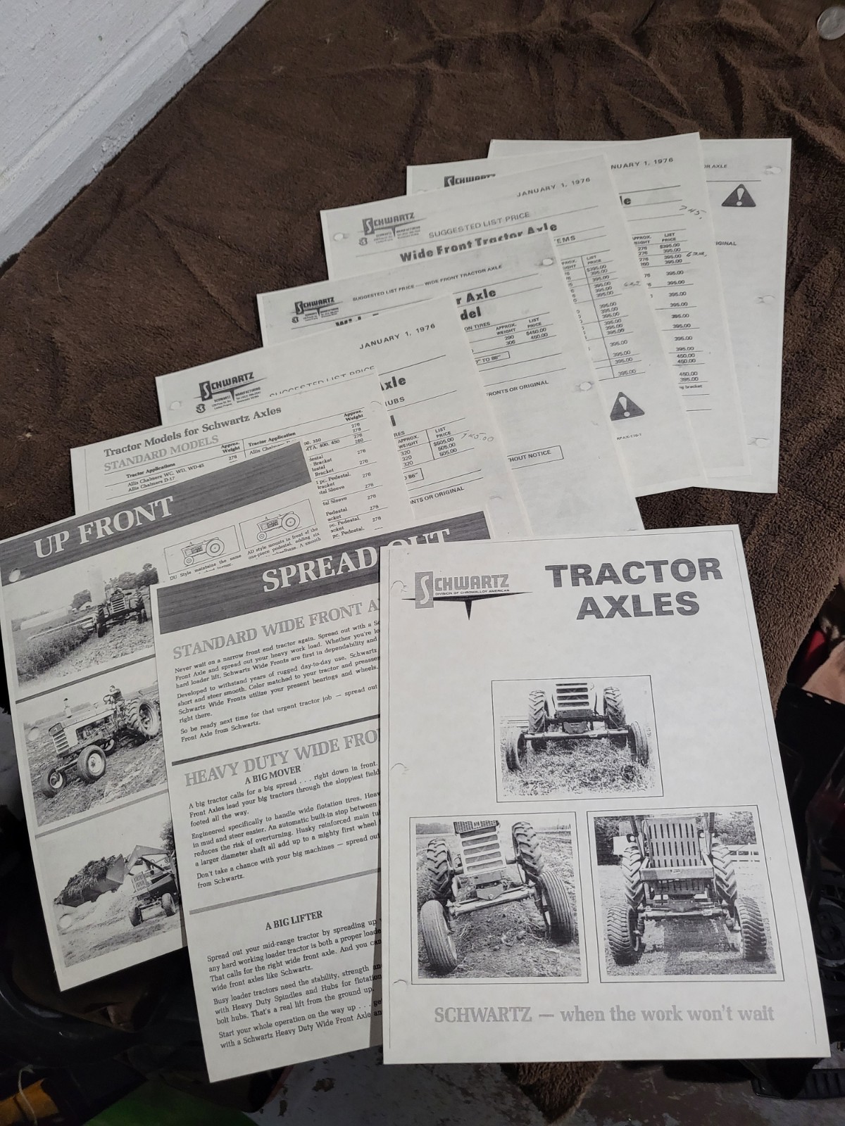 Vintage 1976? Schwartz Tractor Axles Wide Front End Brochure John Deere IH etc.