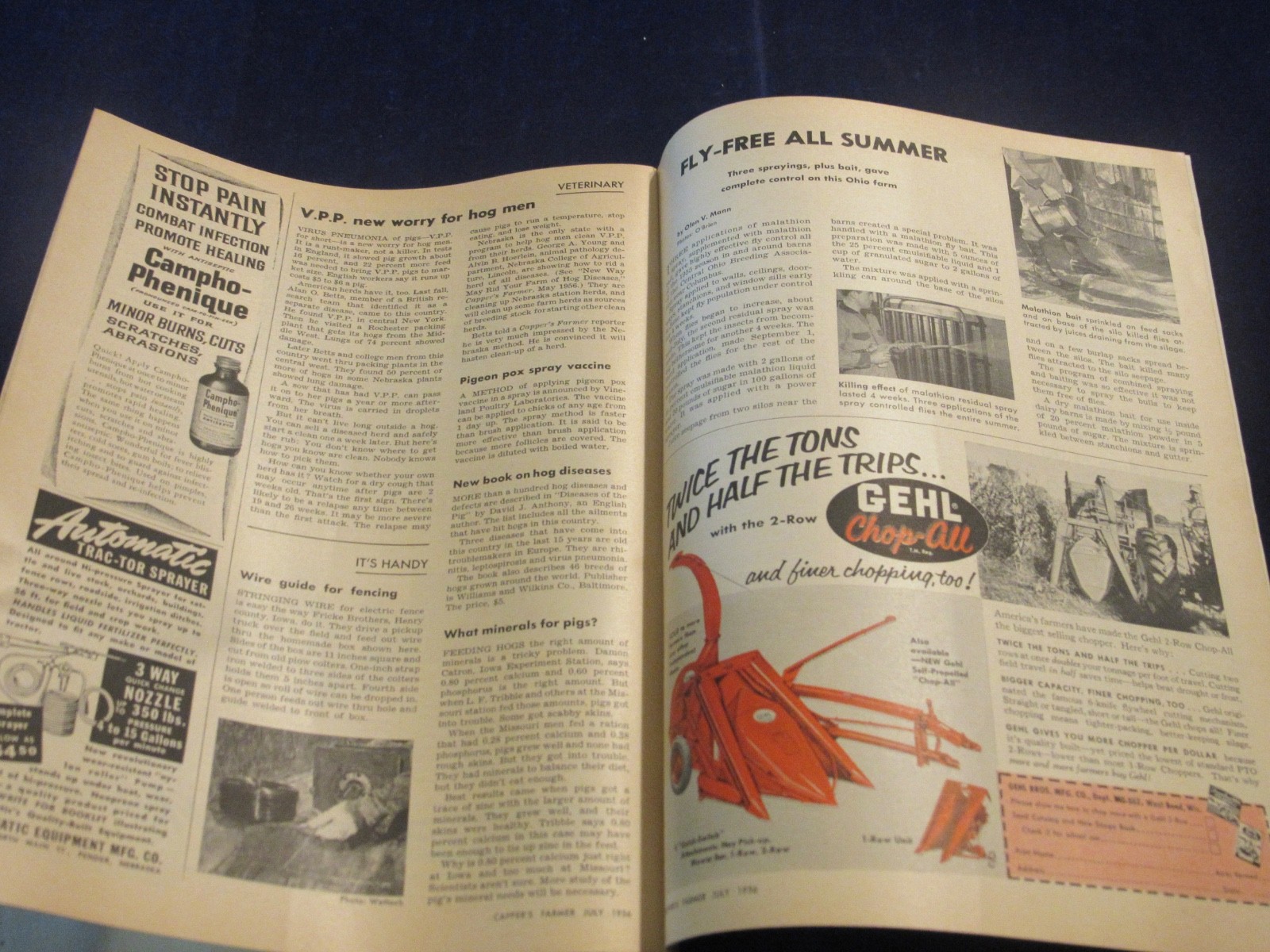 Vintage July 1956 Capper’s Farmer Magazine Machinery & Equipment C584