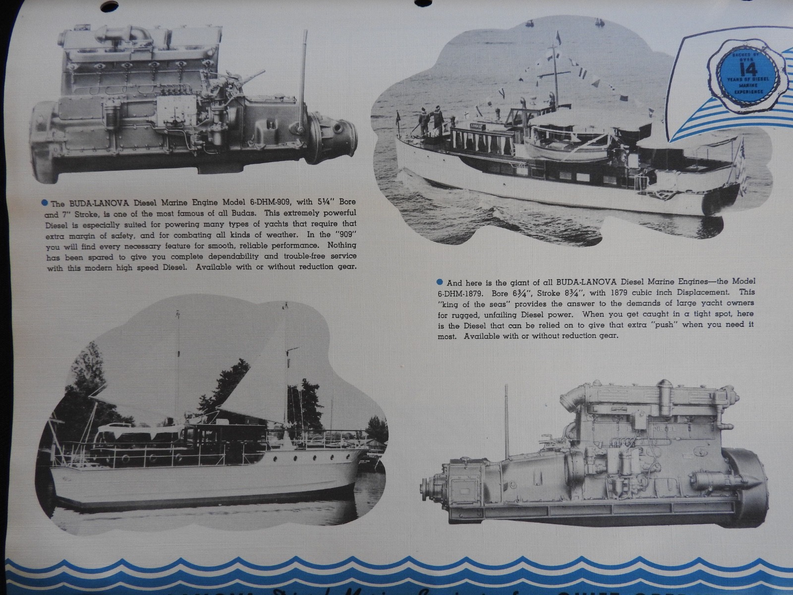 1940 “Buda Lanova Marine Diesel Engines” Work-Tow-Fish-PLEASURE Boat Brochure