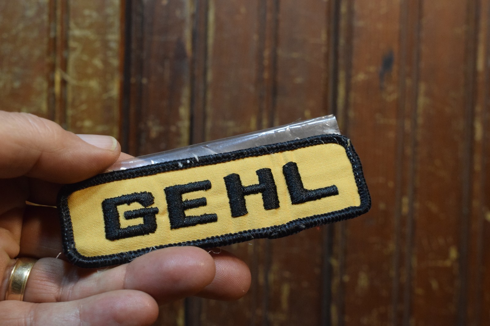 GEHL SKID LOADER EQUIPMENT EMBROIDERED CLOTH DEALER PATCH LOGO SIGN 4″ 1970s