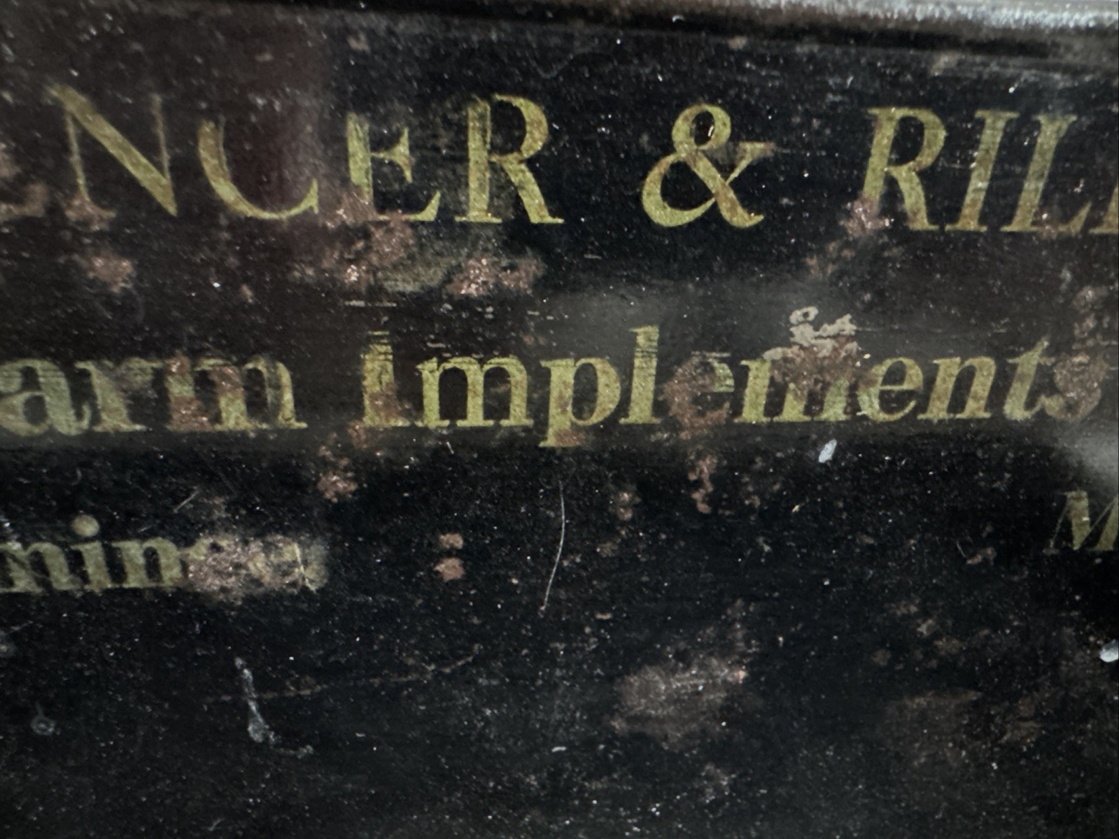 Tin Match Holder? Comb Holder? Spencer & Riley Farm Implements Menominee Mich