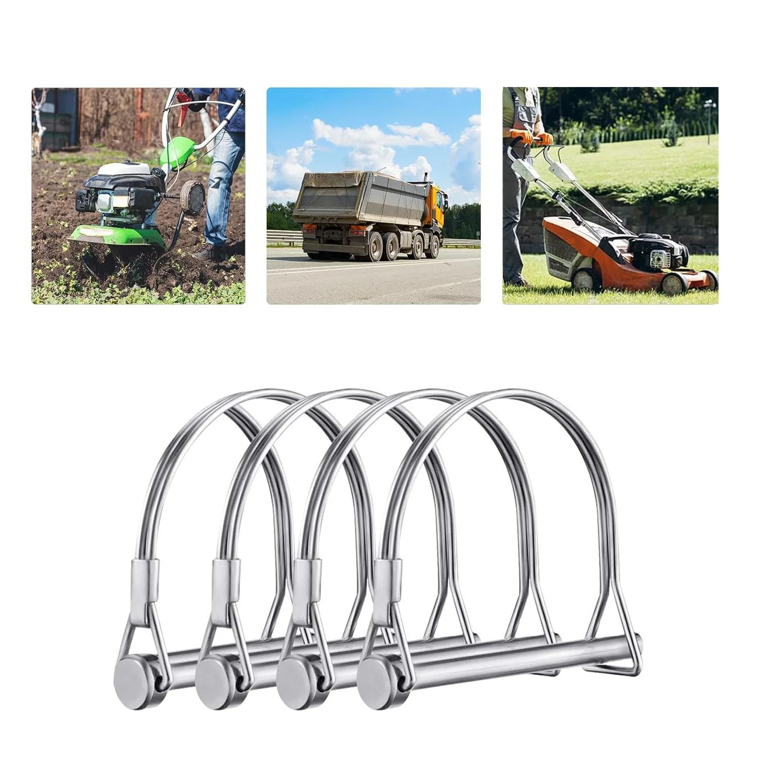 8 Pack Trailer Hitch Pin 1/4 x 4inch Wire Lock Pin Hitch Pin Clip Safety Pin Tra
