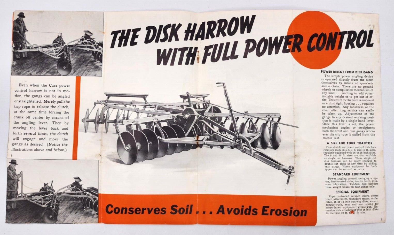 J. I. Case Co 70 Series Power Control Disc Harrow Sales Salesman Brochure 8 Page