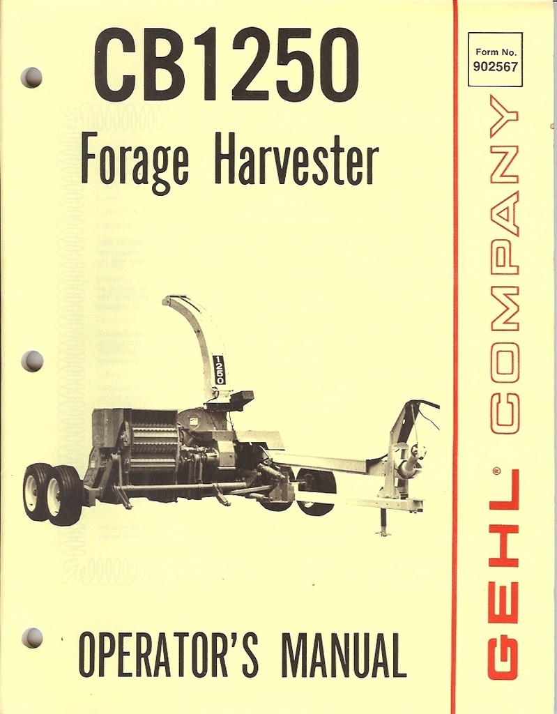 Farm Manual – Gehl – CB 1250 – Forage Harvester – Operator’s – 1980 (FM125)