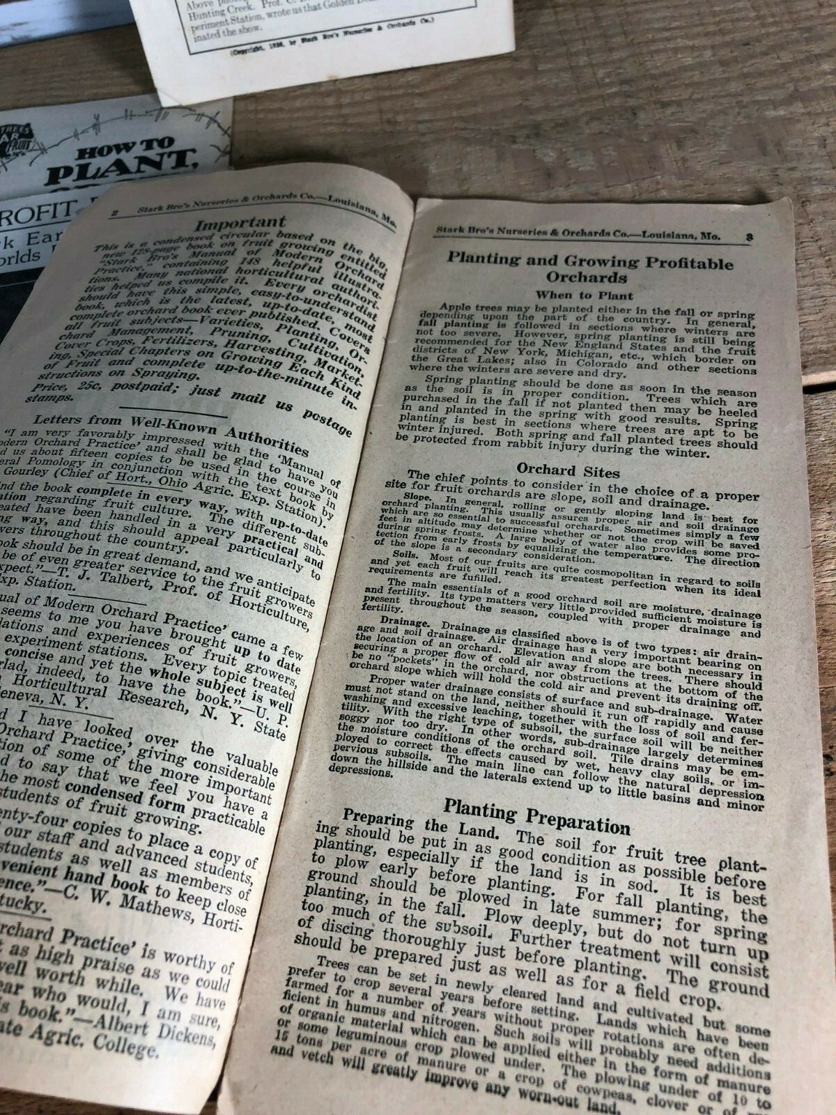 4 Vintage 1930s Stark Bro’s Nurseries Orchard Fruit Trees Brochures Catalogs