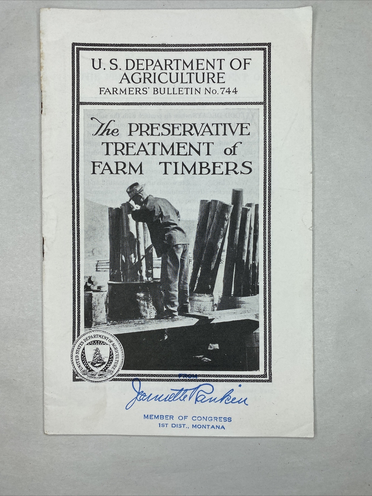 1931 USDA Farmers’ Bulletin No. 744 The Preservative Treatment of Farm Timbers