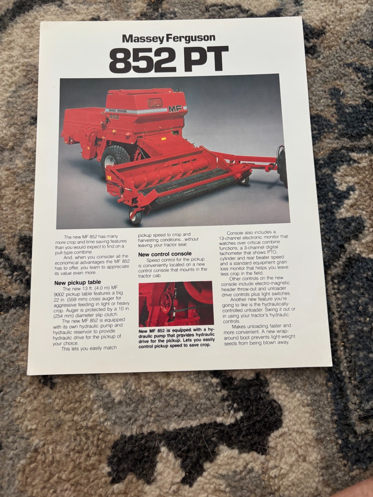Massey Ferguson 852 Pull Type Combine Brochure FCCA25