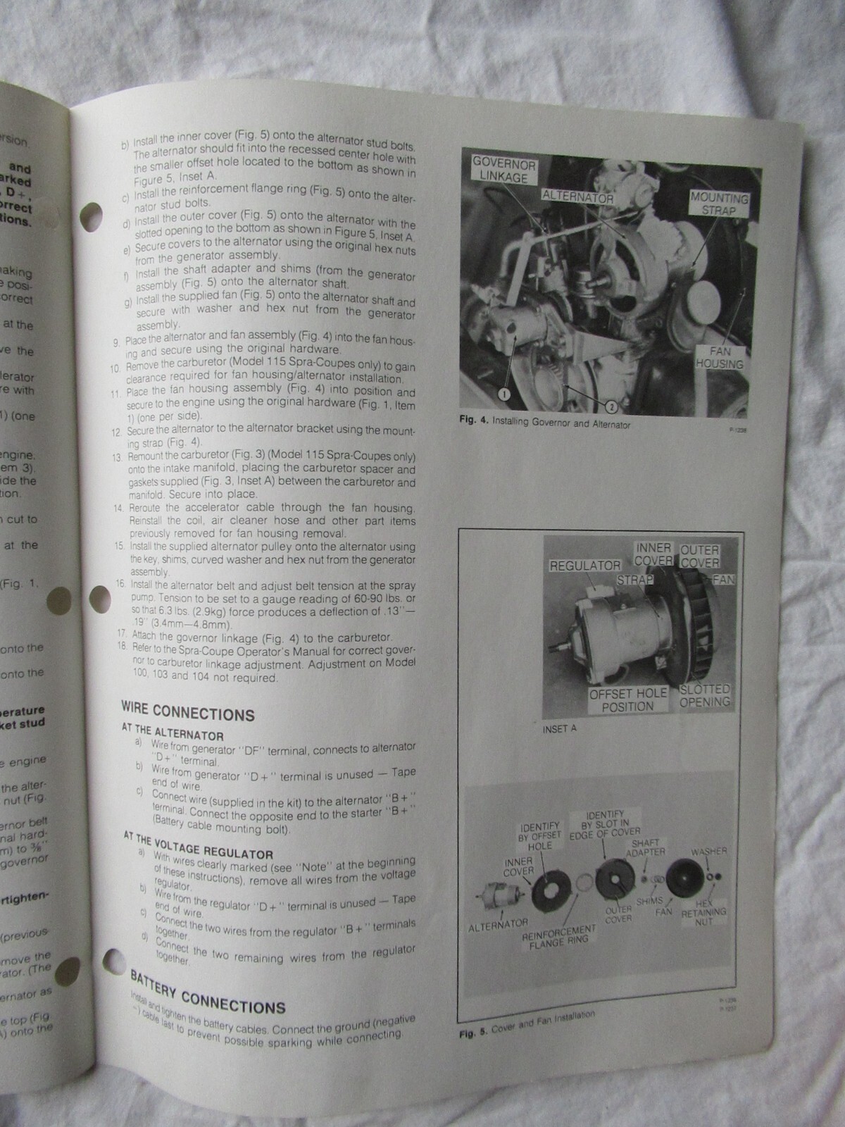1985 Melroe Spra-Coupe 12 Volt Generator Conversion Mounting Instructions Manual