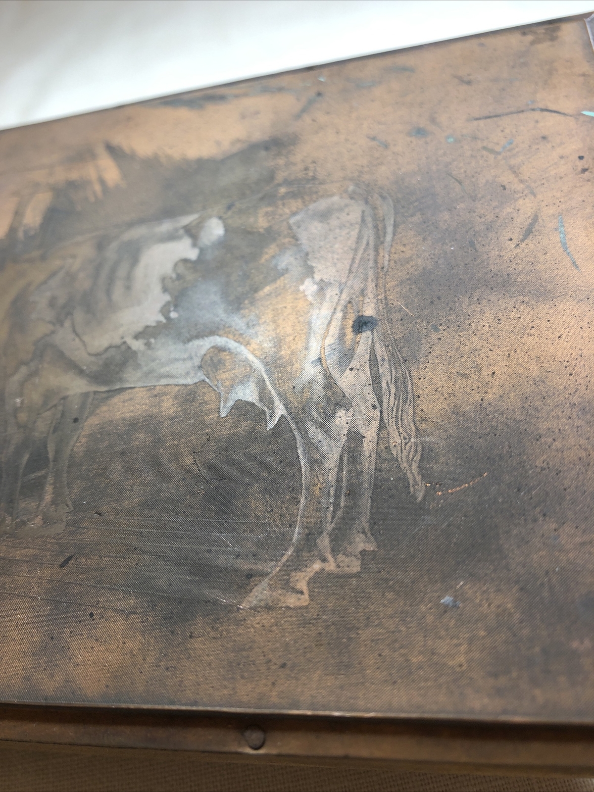 Rare Antique Robertson’s Forestville CT Stanchion Cow Copper Plate for BOOKLET