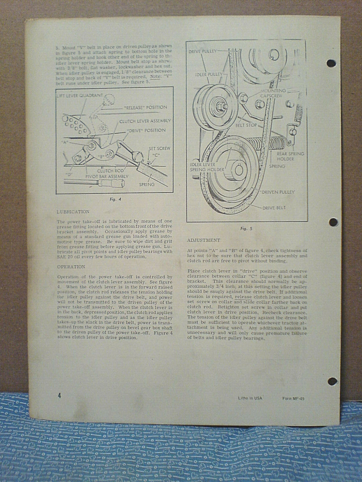 SIMPLICITY LANDLORD TRACTOR NO. 317 PTO KIT. ASSEMBLY, OPERATORS, & PARTS MANUAL