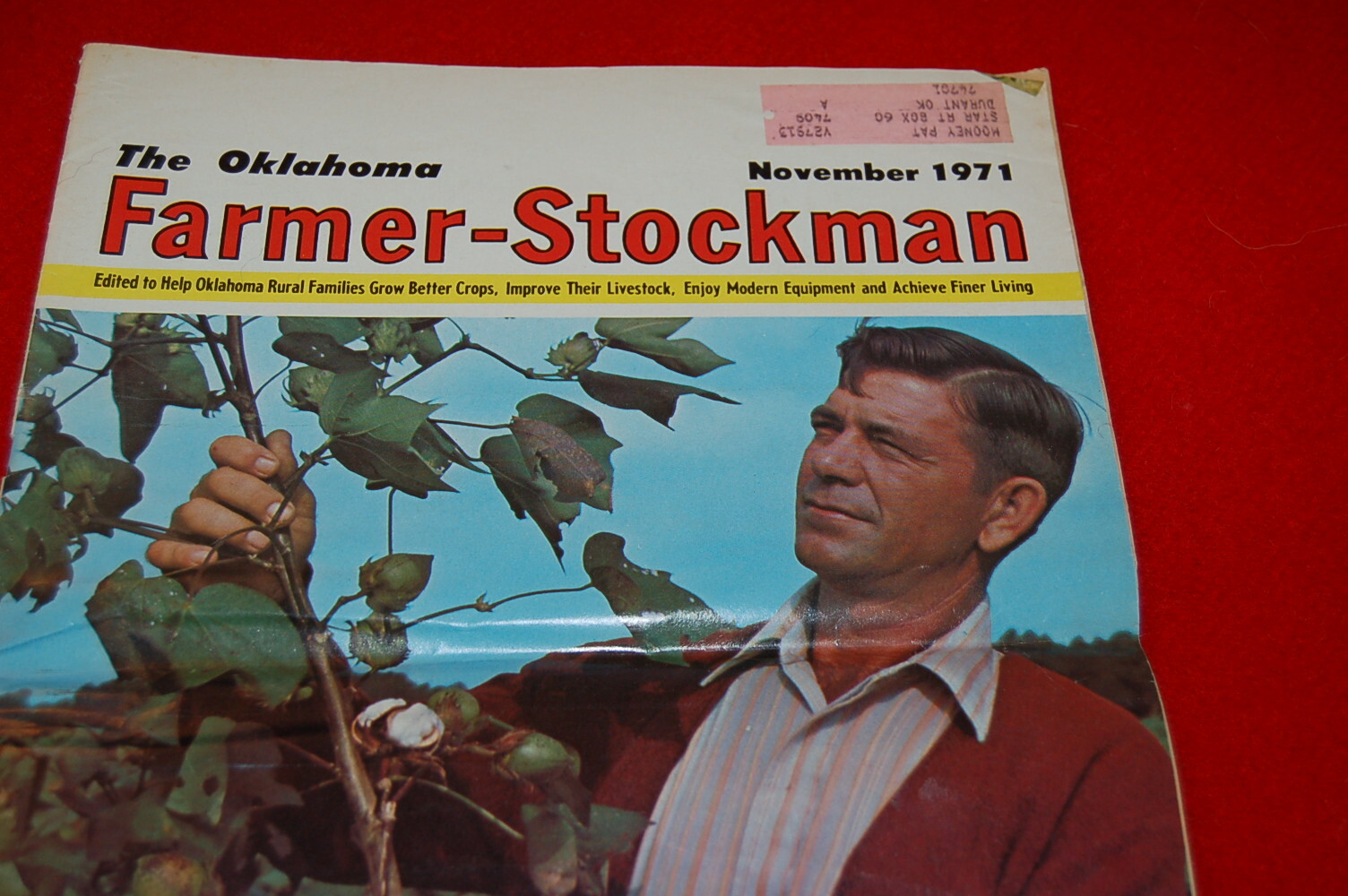 Vintage Oklahoma Farmer Stockman November 1971 Issue What’s Ahead for Cotton