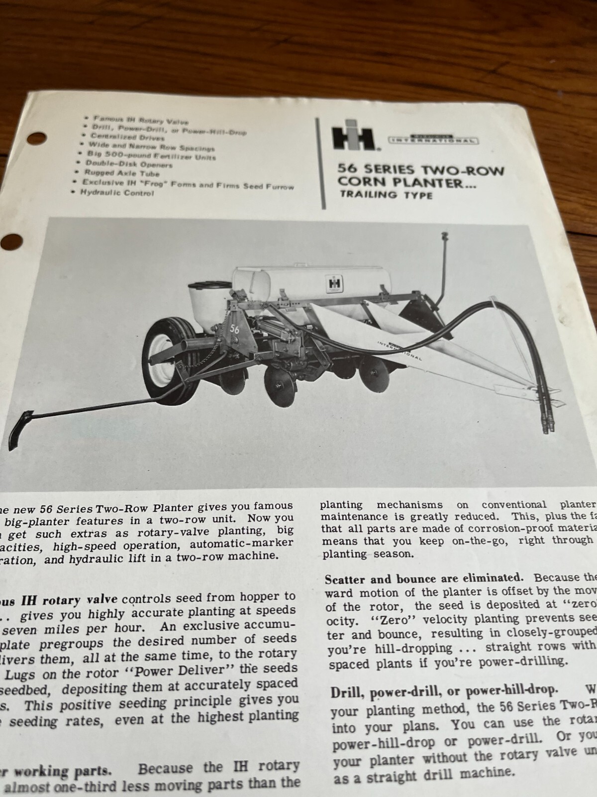International Harvester 56 Series TWo Row Corn Planter For 1965 Brochure FCCA
