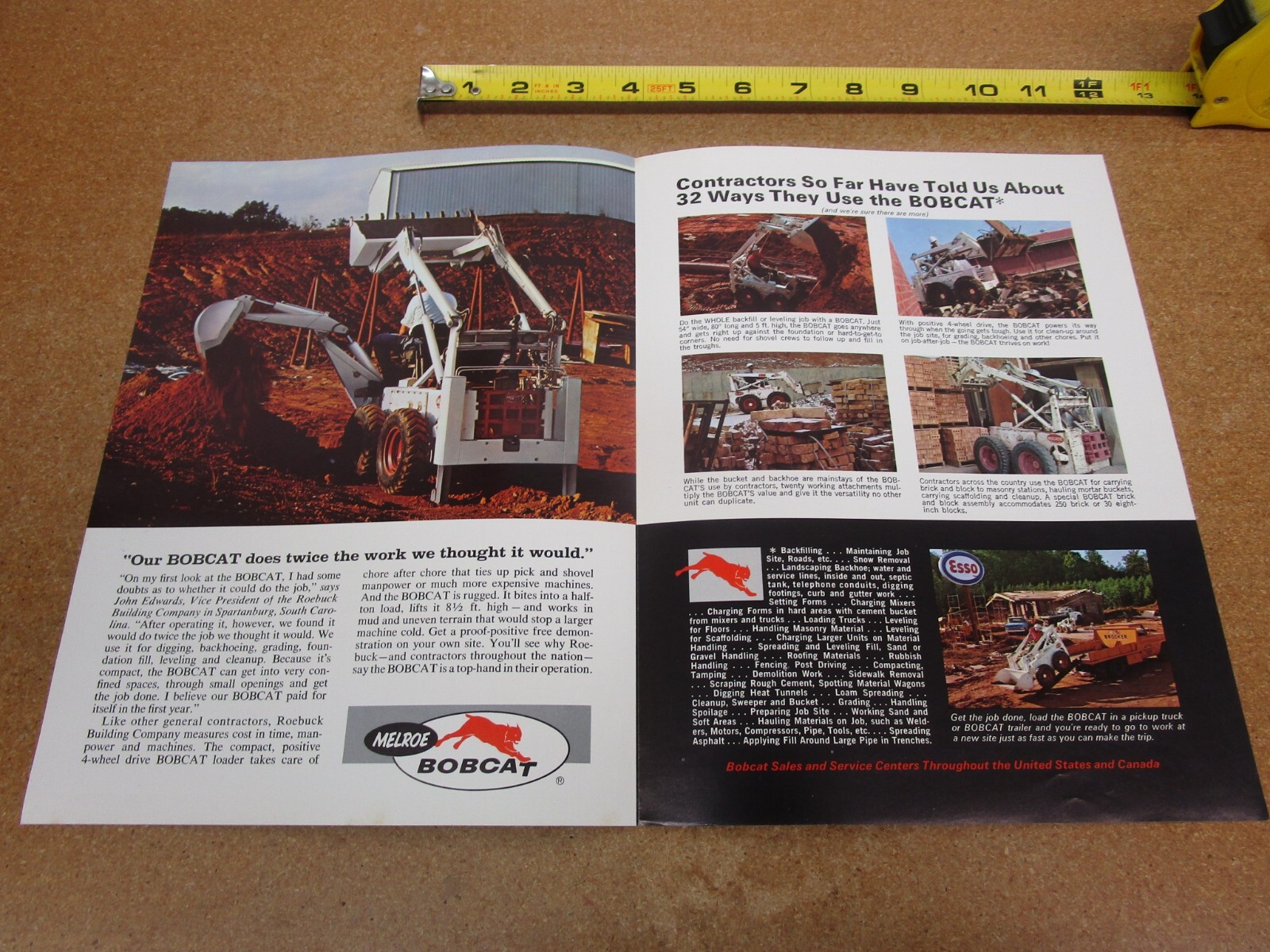 1960’s Melroe BOBCAT skid steer loader construction sales brochure 4pg ORIGINAL
