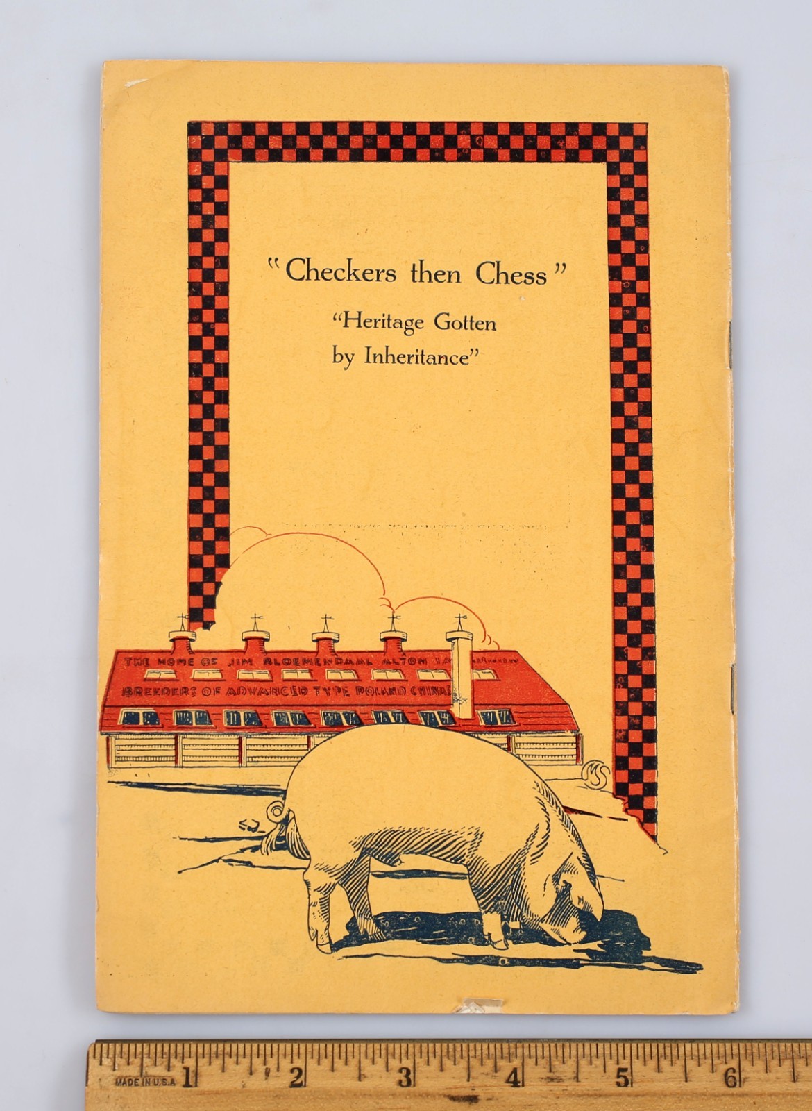 Vintage 1922 Heritage and Chess Poland China’s Sow Hog Sale Program Alton Iowa