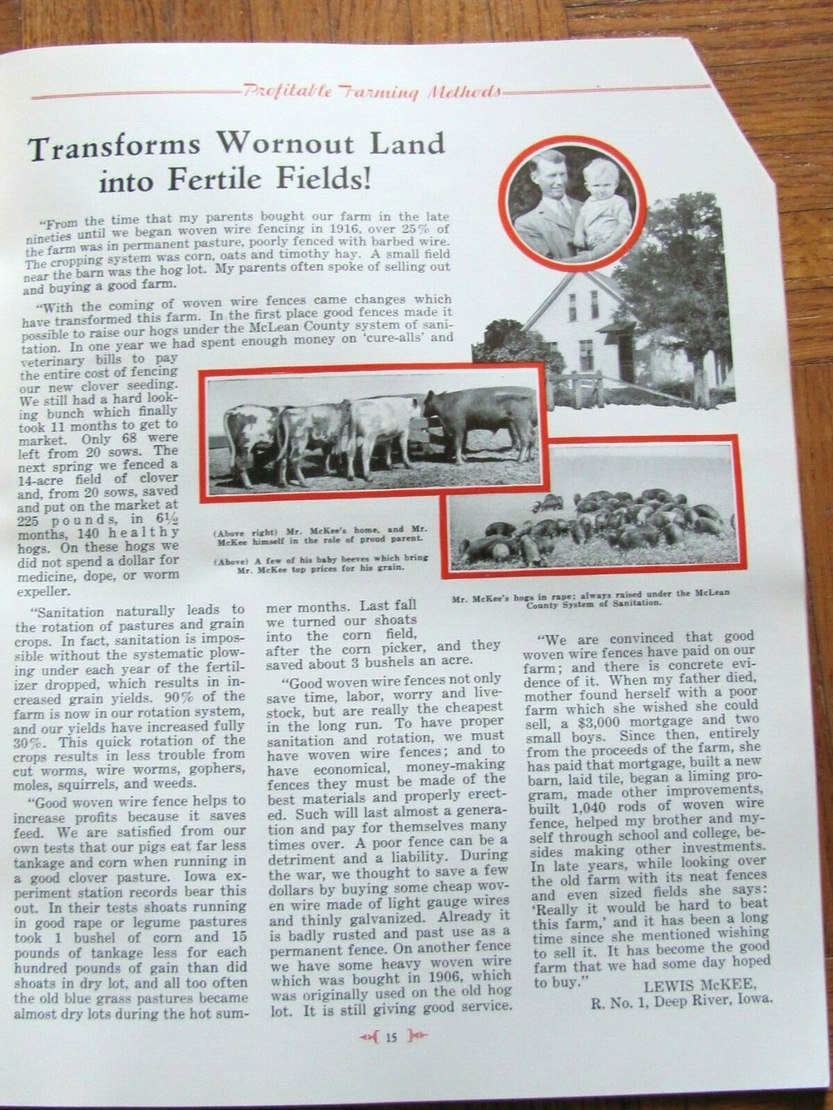 1930’S KEYSTONE STEEL & WIRE PEORIA IL RED BRAND FENCE , FARMER ARTICLE BOOK