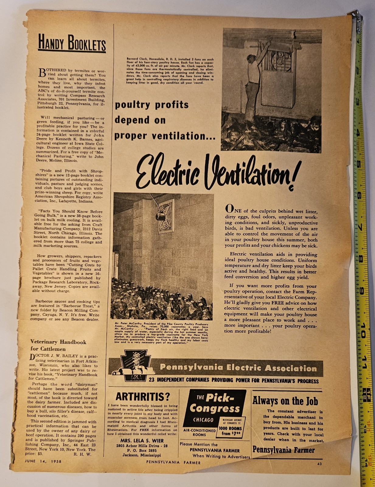 New Holland PA Hayliner Baler 68 Ad Pennsylvania Farmer June 1958