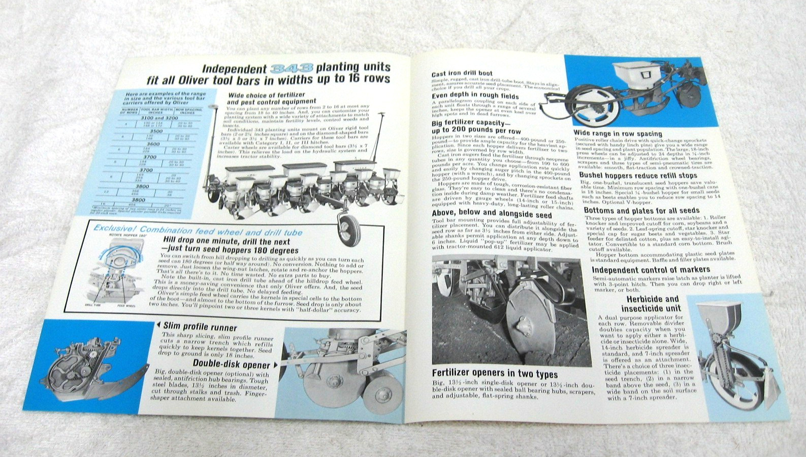 VINTAGE 1971 OLIVER TRACTOR 343 PLANTING UNITS BROCHURE ORIGINAL