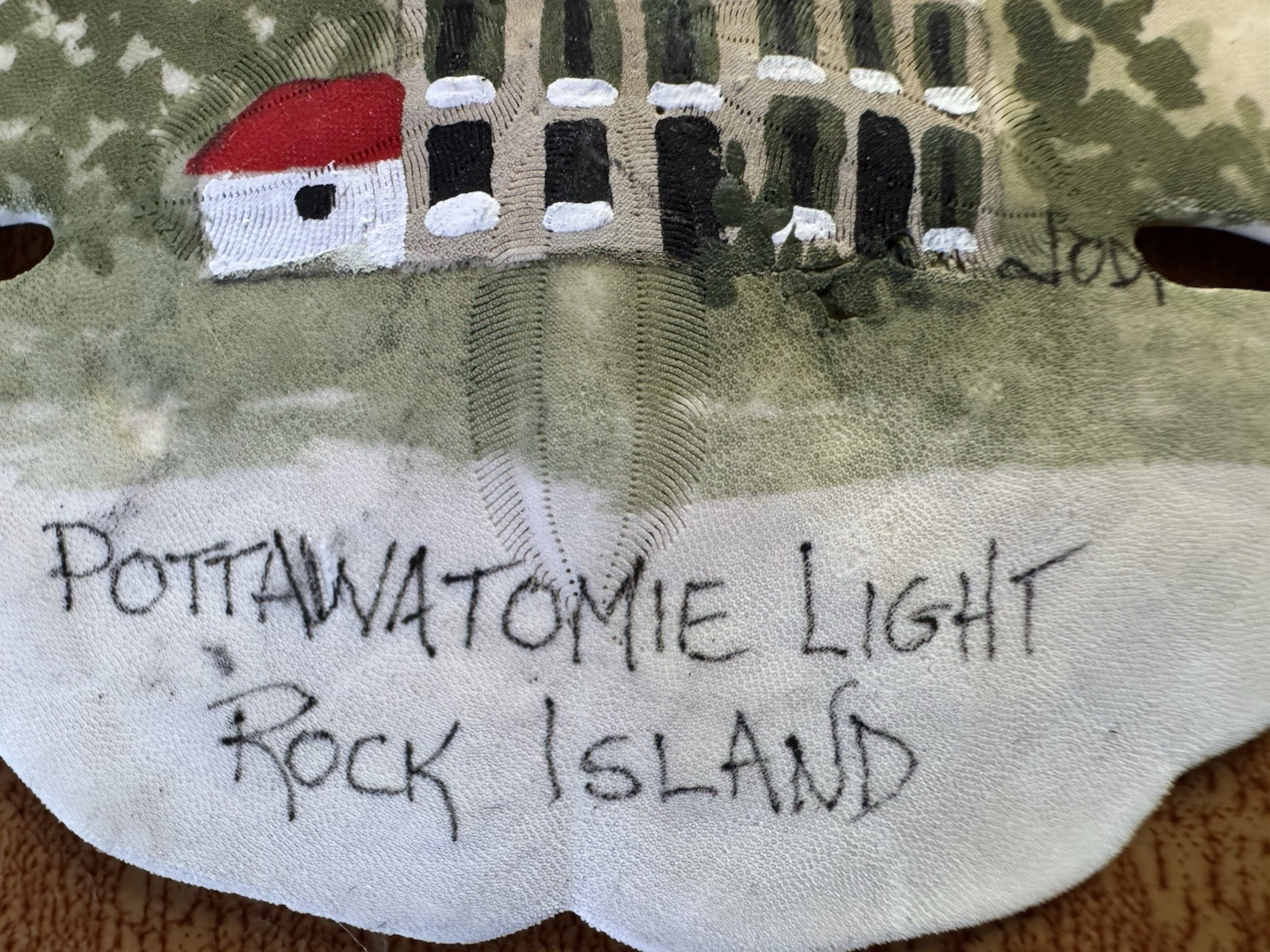 Painted 3″ Sand Dollar~Rock Island, Illinois~Pottawatomi Light House~435