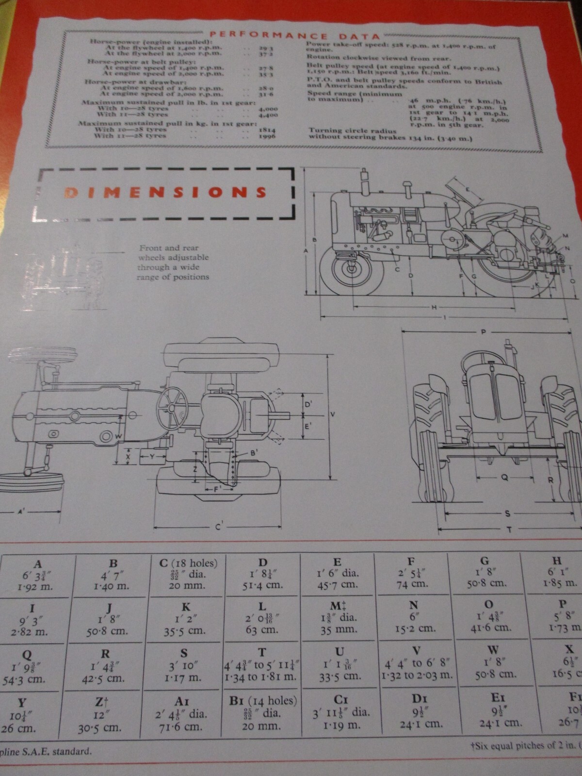 Nuffield 3 & 4 Cylinder Tractors Sales/Specifications Brochure 1959