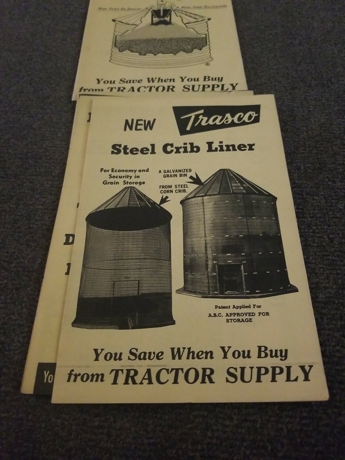Trasco Grain Bin storage pamphlets. Lot of 4. 1950’s 1960’s. Tractor Supply. S1
